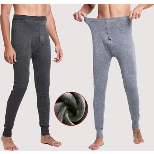 2020 New Warm Thick Men Long Johns Inner Pants High Quality Soft fleece long underwear Man Winter Autumn Sleepewear top selling