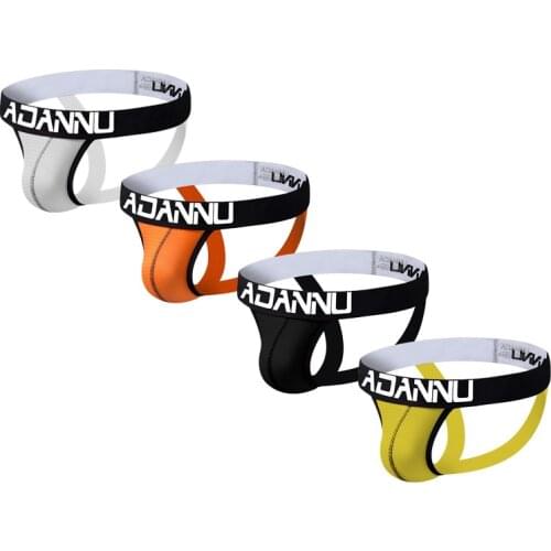 4PCS Thongs Men Jockstraps Gay Underwear Sexy Men Underwear Penis Pouch Push UP Men Thong String Lingerie Briefs Man Underpants