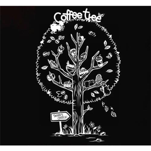 Coffee drink store window sticker door decoration sweet cake store coffee sign adhesive coffee tree wall sticker