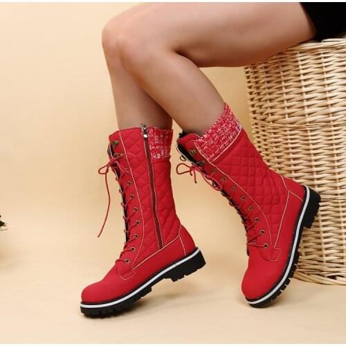 2021 new solid color snow boots fall and winter womens midsole flat heel side Zip round head Martin boots