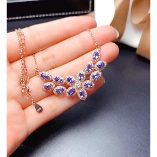 New Arrival Real and Natural Tanzanite Pendant Necklace 925 sterling silver Fine jewelry Tanzanite Pendant