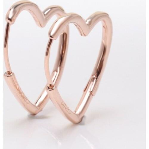 Original S925 Sterling Silver Pan Earring Love Simple Rose Gold Love Earrings And Earrings For Women Wedding Fashion Jewelry
