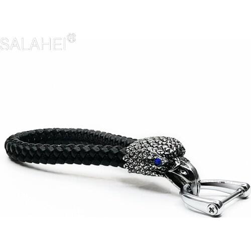 Personalized Cool Keychain Customized For Car Logo Plate Number Anti-lost Eagle Bird Keyrings Detachable Key Ring Chain Holder