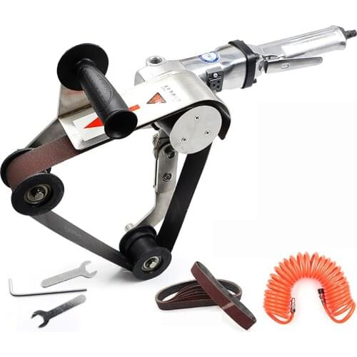 Pneumatic Round Tube Belt Sander Stainless Steel Bending Wire Drawing Polishing Finishing Machine 2500RPM BM-W9