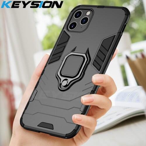 KEYSION Shockproof Armor Case For iPhone 11 11 Pro 11 Pro Max Stand Car Ring 360 Phone Cover for Apple iPhone 11 Pro 11 Pro Max
