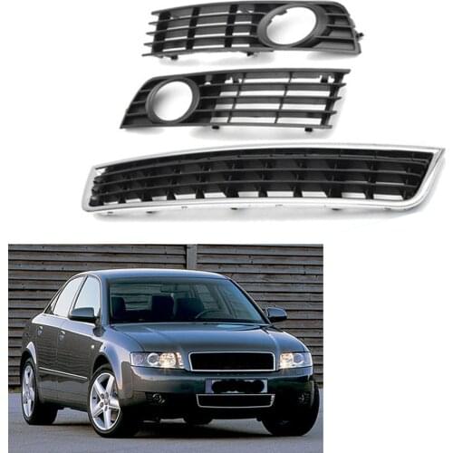 Front Lower Side Bumper Fog Light Grille Fit for Audi A4 B6 Sedan 01-05