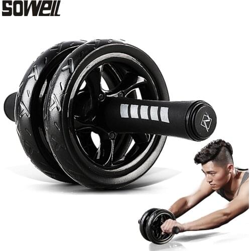 Muscle Exercise Ab Roller Double Wheel Abdominal Fitness Acceossories Power Gym Hip Trainer Training Home Gym Equipment