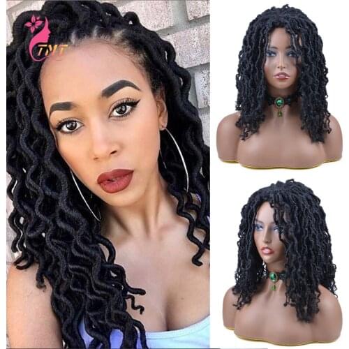 Synthetic Faux Locs Crochet Wig Nu locs Dreadlock Wig With Curly Ends Goddess Soft Locs Braided Wigs For Black Women