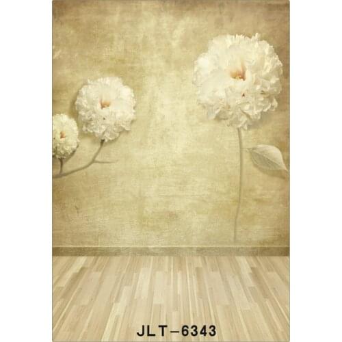 Fabric Cloth Custom Photography Backdrops Prop Yellow Wall Flower Paintings Vinyl Backgrounds Photo Studio for Wedding Children