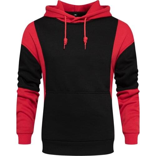 Harajuku Mens Patchwork Hoodies Sweatshirts 2021 Autumn Mens Hip Hop Casual Hooded Pullover Hoodie Fleece Warm Thick Male Tops