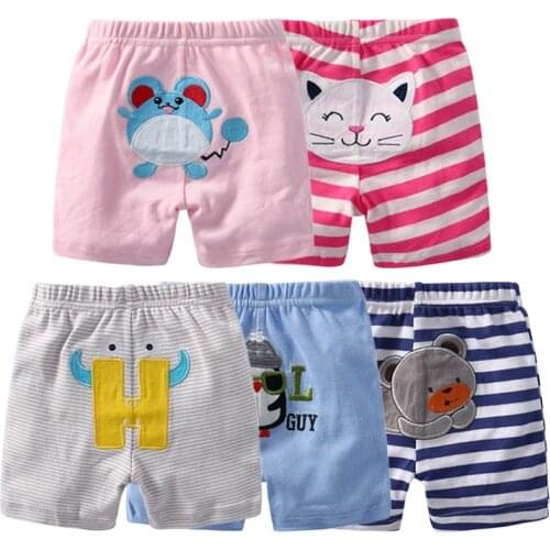 5 Packs Summer Baby Shorts Cartoon Unisex Kids Trousers Knitted Cotton Pants Boys Girls Toddler Knickers Newborn Infant Panties