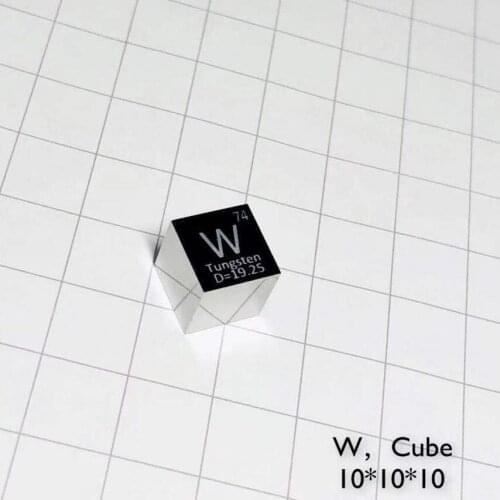 Tungsten W Periodic Table Cube 99.95% Pure Length 10mm Weight 19.25g
