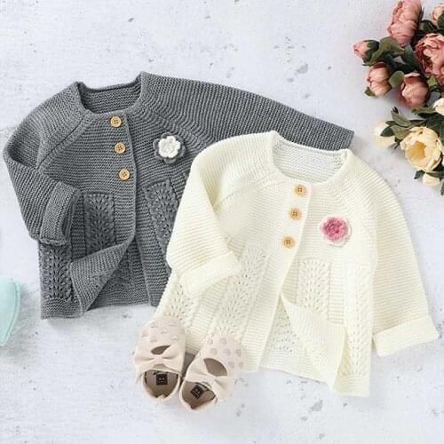 Baby Sweater Baby Boys Girls Sweaters Cardigans Autumn Toddler Long Sleeves Knitwear Jackets Winter Newborn Knit Clothes Tops