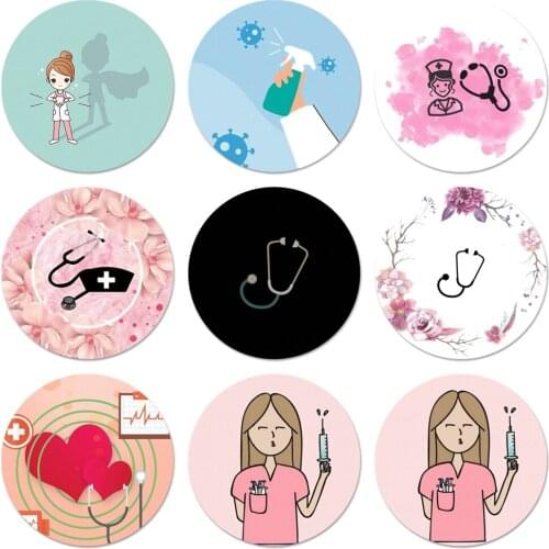 58mm Nurse Medical Medicine Icons Pins Badge Decoration Brooches Metal Badges For Clothes Backpack Decoration
