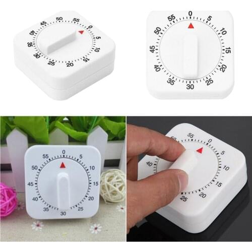1 pc mechanical timer Novelty White Square 60-Minutes Mechanical Timer Reminder Counting for Kitchen Supplies