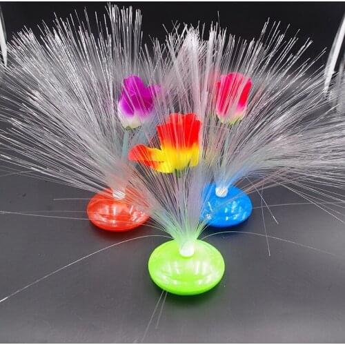 10pcs Color Changing Rose Optical Fiber Colorful Flashing Stars Lights Night Bar Club Childrens Toys Room Birthday Party Decor