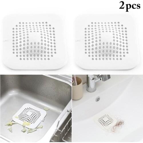 2pcs Silicone Sink Strainer Shower Sink Drains Cover Drain sink Filter Plastic Kitchen Sink Stopper bathtub Hair Filter
