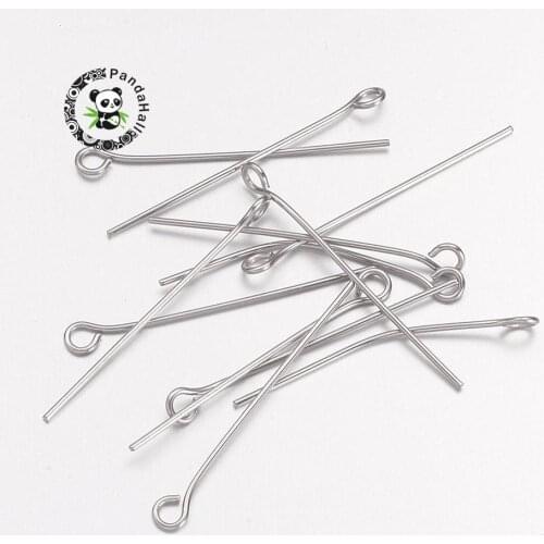 2000pcs 304 Stainless Steel Metal Jewellry Eyepins Eye Pin for Making DIY Jewelry, Findings Accessories Wholesale