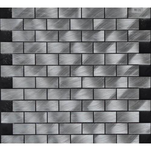 Aluminum alloy metal strip mosaic tiles HMM1002B for backsplash kitchen wall sticker bathroom floor tile free shipping