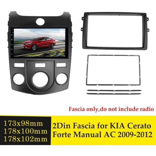 Double Din Car Radio Fascia Stereo CD Panel Frame Trim Dash Face Plate Installation Kit For KIA Cerato Forte Manual AC 2009-2012