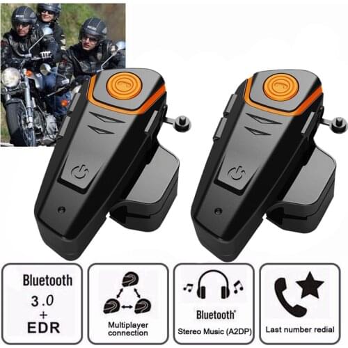 Waterproof BT-S2 Multi BT Interphone 1000M Motorcycle Bluetooth Helmet Intercom Intercomunicador Moto Interfones Headset FM MP3