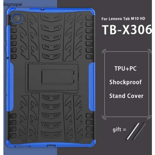 Case For Lenovo Tab M10 HD(2nd Gen) TB-X306 10.1 Smart Cover Hybrid Armor Kickstand Hard Stand Case For Lenovo M10 HD X306F+pen