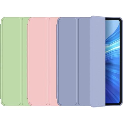 Tablet Case for Huawei Matepad 10 4 10.4 inch BAH3-W09 AL00 Solid Color Tri-fold Soft Silicon Back Cover for Honor Pad V6 Tablet