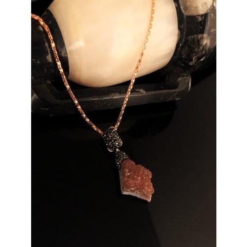 Dr Stone Natural Stone Women 'S Amethyst Stone Rose Gold Plated Necklace XT 372868786