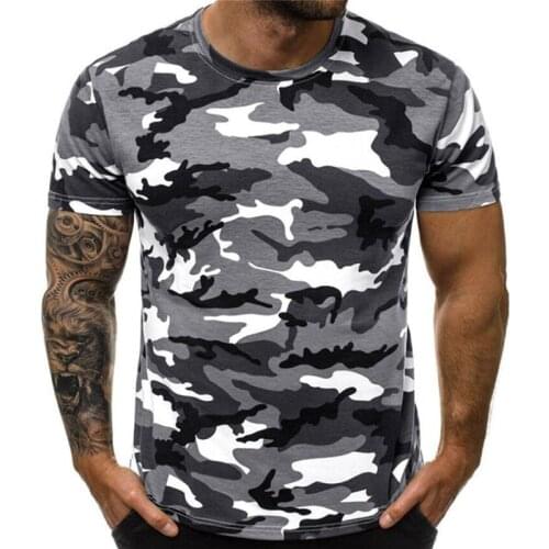 New Summer Fashion Camouflage T-shirt Men Casual O-neck Cotton Streetwear T Shirt Men Gym Short Sleeve T Shirt Tops