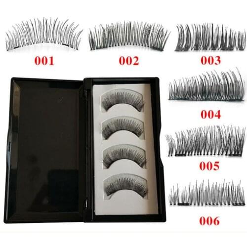 30set/lot (2Pairs False Eyelashes) 3D Synthetic Fiber Natural Magnetic Eyelash Handwork Cross Dense Makeup Tools HA1883