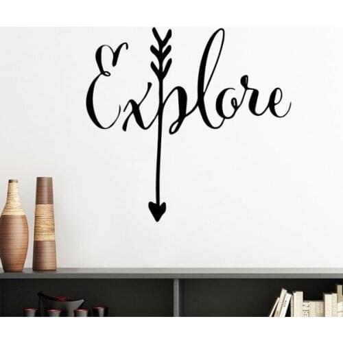 Explore Arrow Creative Design Motivation Illustration Pattern Silhouette Removable Wall Sticker Art Decals Mural DIY Wallpaper f