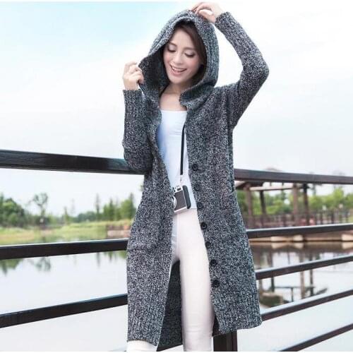 Zoulv 2021 High Quality Spring Female Cardigan Long Sleeve Female Hooded Sweater Knit Female Cotton Soft Elastic Solid Color