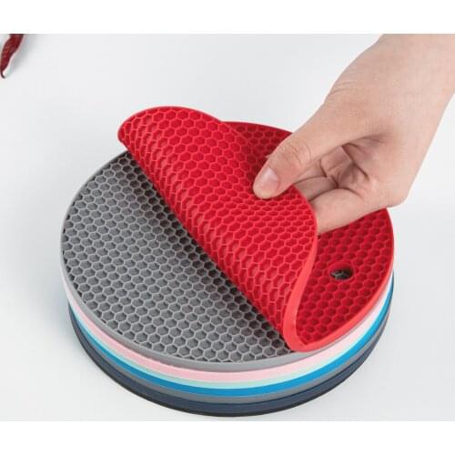 17 cm round heat-resistant silicone mat drink coaster non-slip table dining table mat kitchen accessories
