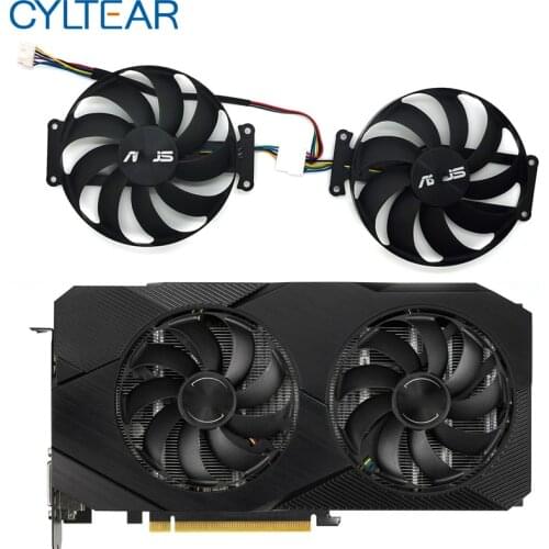 2PCS T129215BU DC12V 0.5A 6PIN RTX 2060 SUPER GPU Fan For ASUS GTX 1660 1660Ti DUAL EVO OC RTX2070 Graphics Card Cooler Fans