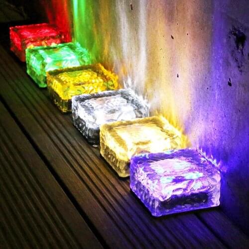 Outdoor Decorations Solar Lawn Garden Lights Decorative Brick Ice Cube LED Light for Pathway Driveway Backyard Patio Roof Deck