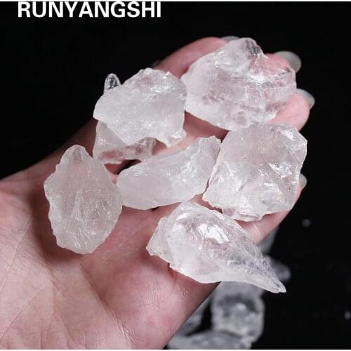 AAAA+ 50g Natural Mineral White Quartz Crystal Stone Rock Chips Specimen Healing collection natural crystal fish tank stone