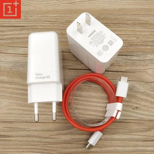 Original Oneplus Warp Charge 65W Power Adapter EU/US Quick Charger 6.5A Type C To Type C Cable One Plus 9 pro 9R 8T 8 Nord N100