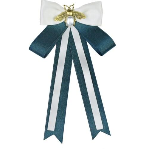 Original Bow Tie Bee Pearl Collar Flower Fashion Korean Womens College Style Shirt Accessories Gift Handmade Jewelry Bowtie