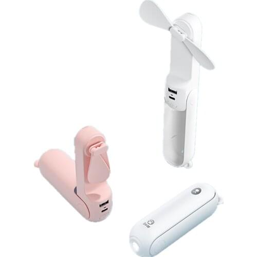 HA-Life Mini Fan Portable Fan 1500mAh Enduring Silent Foldable Usb Rechargeable Fan With Power Bank And Flashlight Function