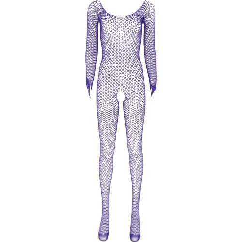Sexy Lingerie Bodystockings Women Fishnet Mesh Jumpsuit Hollow Out Crotchless Bodysuit Tights Erotic Stretchy Catsuits Nightwear
