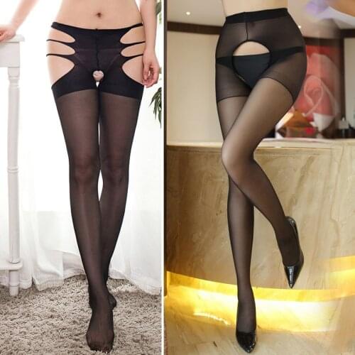 Sexy Women Crotchless Elastic Nylon Stockings Pantyhose Fashion Girl Transparent Anti Hook Erotic Stockings Tights Pantyhose