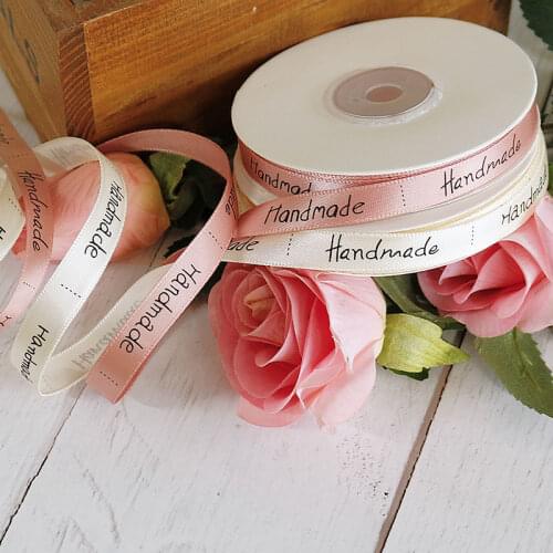 1cm Letter Printed Single Face Silk Satin Ribbons 2Meters/Lot Christmas Halloween Wedding Birthday Party Gift Wrapping Ribbons