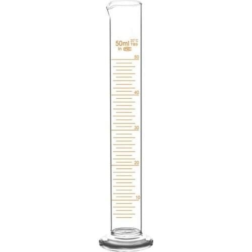 Glass Measuring Cylinder 50 ml Professional Lab Graduated Cylinder Chemistry Lab Glass Standard Measurement Cup Grade A 1/PK
