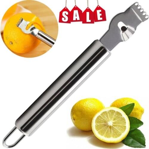 Stainless Steel Lemon Zester Grater With Channel Knife And Hanging Loop Orange Citrus Fruit Grater Peeling Knife Kitchen Bar