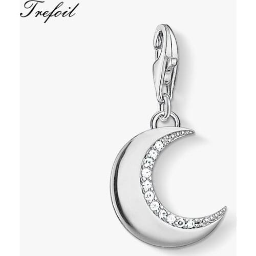 Protective Moon Charms Pendant,2019 Europe Style Jewelry 925 Sterling Silver Trendy Gift For Women Girl Fit Bracelet Necklace