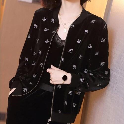 New Flowers Jacket Women 2021 Fashion Spring Outerwear Women Basic Jackets Long Sleeve Bomber Jacket Female Zipper Plus Size 5XL