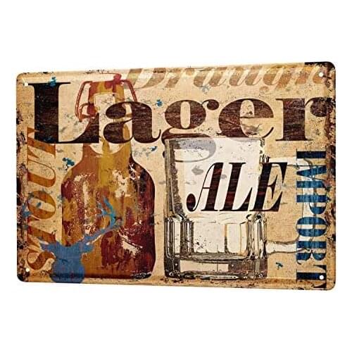 Tin Sign Decor Plaques 30 x 40 cm Beer Nostalgic Bearing Ale Import Glass jug Bottle Starkbiert Deer Head