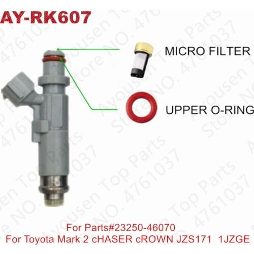 10sets Fuel Injector Repair Kits For Toyota Mark 2 Chaser JZX100/110 Crown JZS171 1JZGE Parts#23250-46070/23250-46080( AY-RK607)