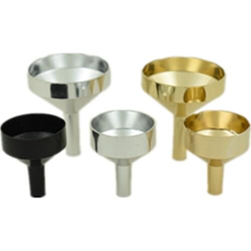 10pcs New metal Small/large aluminum Mini Funnel For Perfume transfer Diffuser Bottle Mini Liquid Oil filling Lab