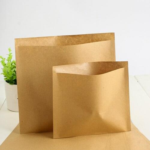 100Pcs/ Lot 16*17cm Greaseproof Baking Kraft Paper Pack Bag Snack Sandwich Biscuit Oil-Proof Craft Paper Storage Package Pouch